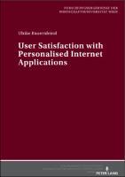 User Satisfaction with Personalised Internet Applications